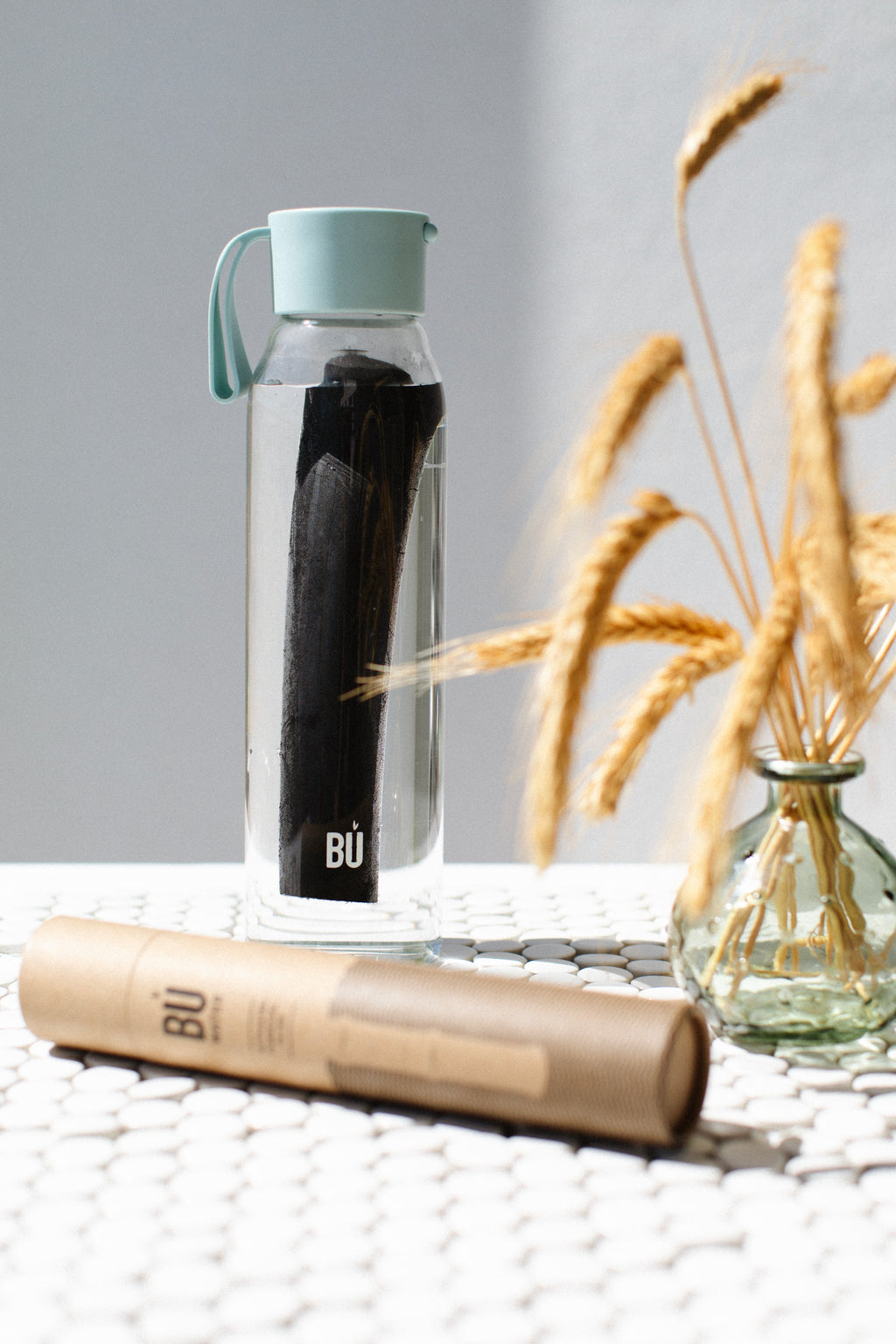 BU Water – 700ml Reusable Glass Bottle with Optional Charcoal Filter