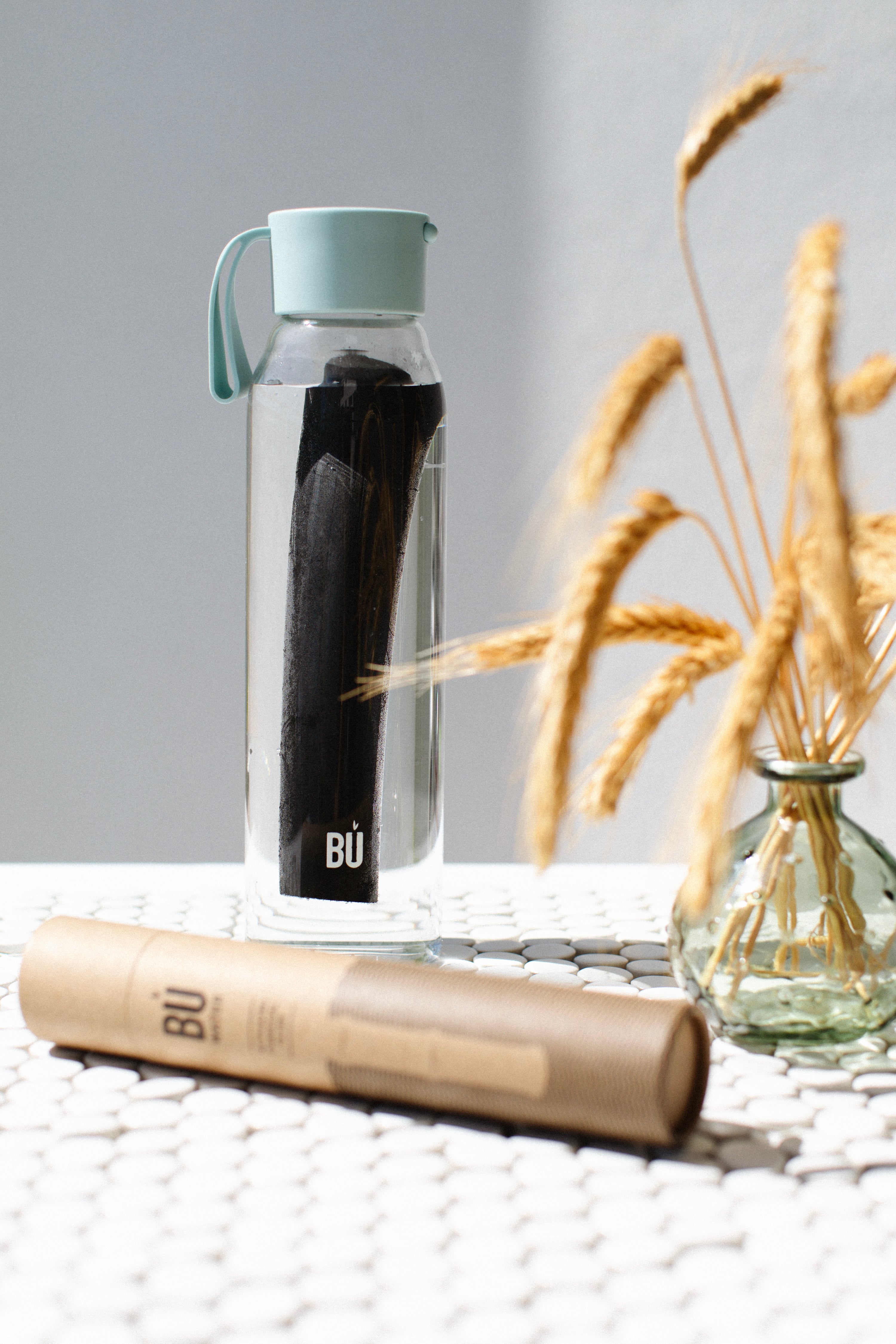 BU Water – 700ml Reusable Glass Bottle with Optional Charcoal Filter