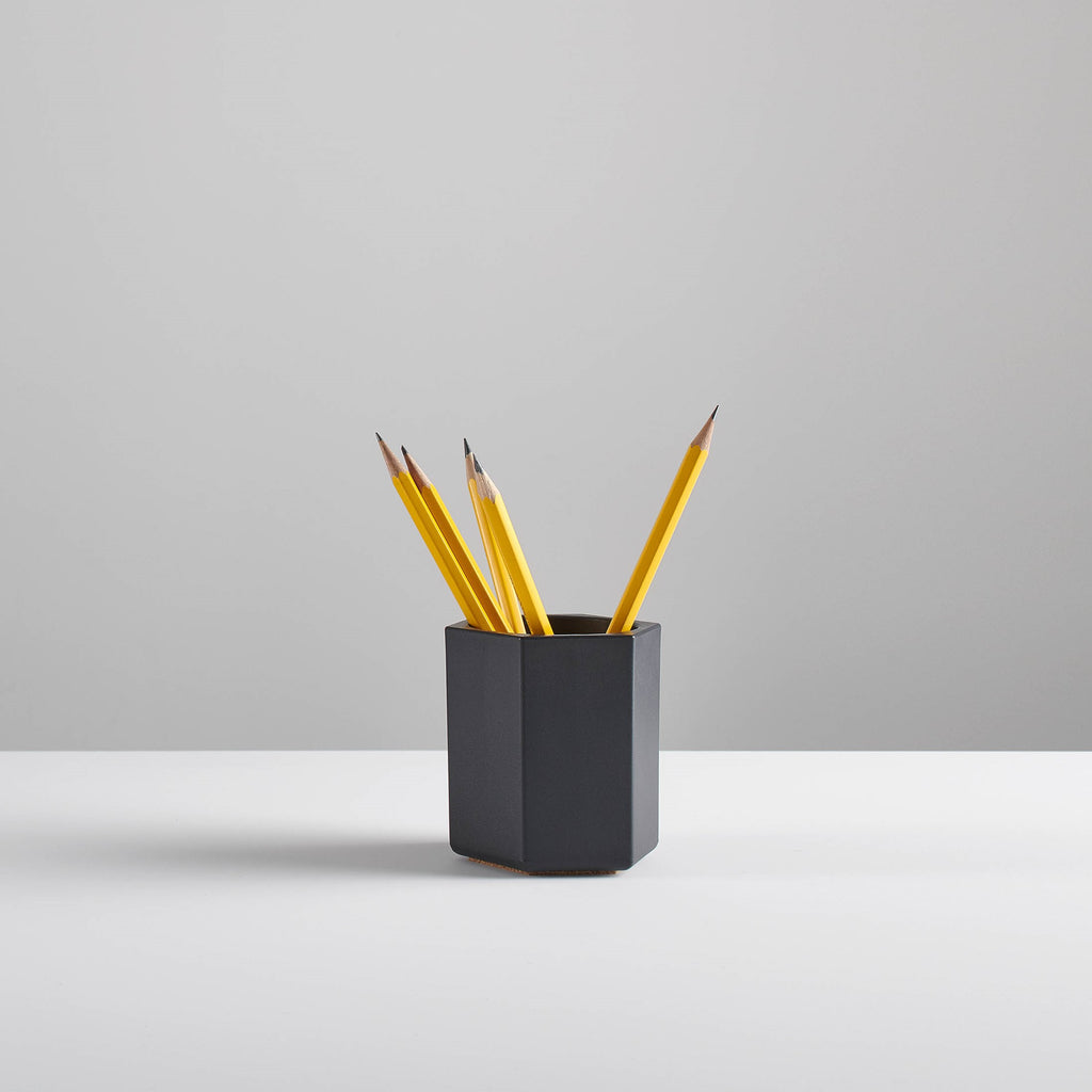 3 x Hexagonal Bamboo Desk Pots – Sustainable Planters & Organizers