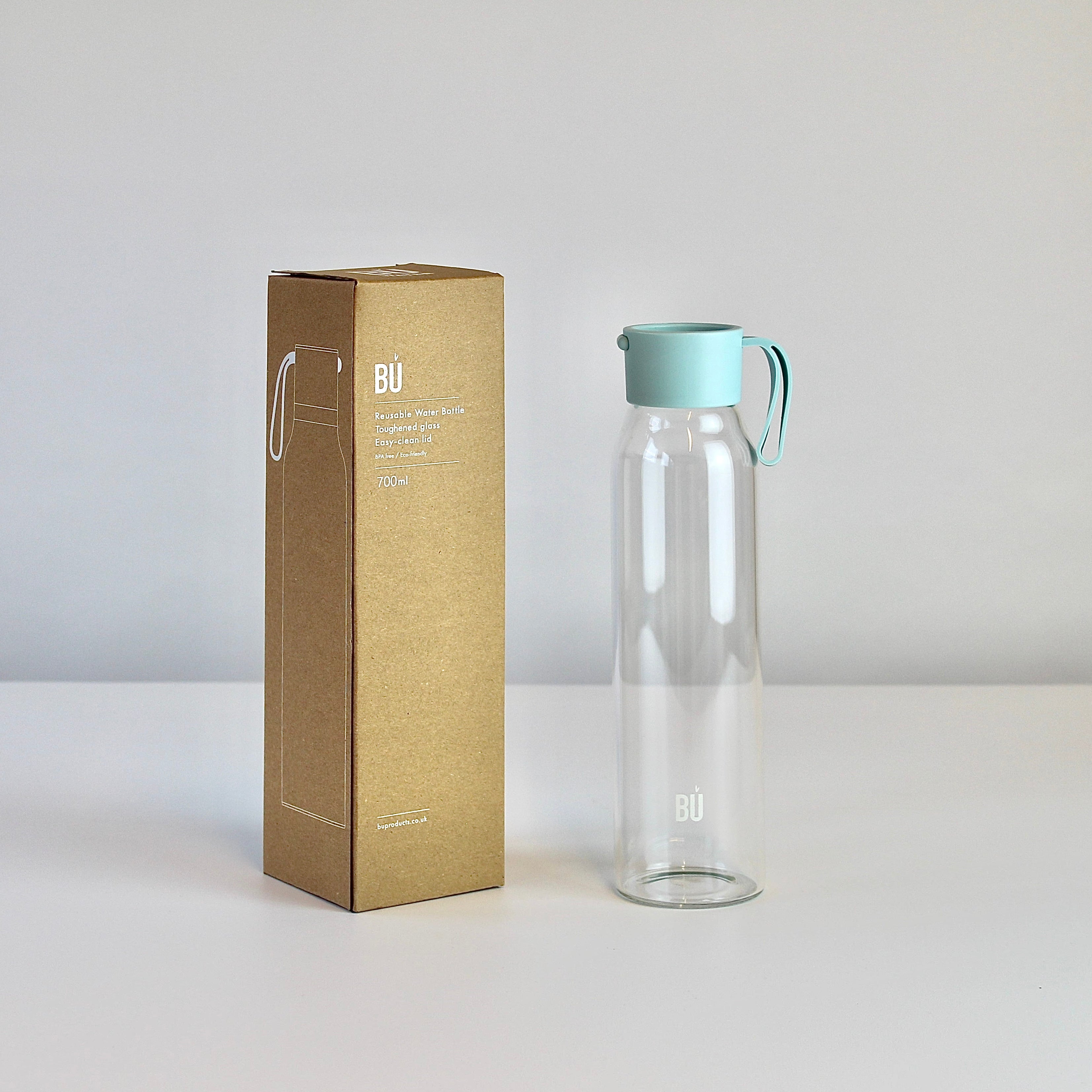 BU Water – 700ml Reusable Glass Bottle with Optional Charcoal Filter