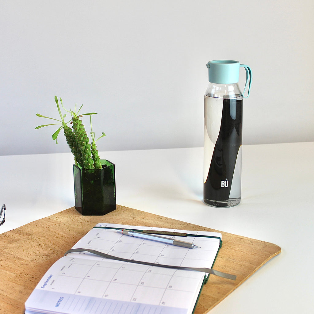 BU Water – 700ml Reusable Glass Bottle with Optional Charcoal Filter