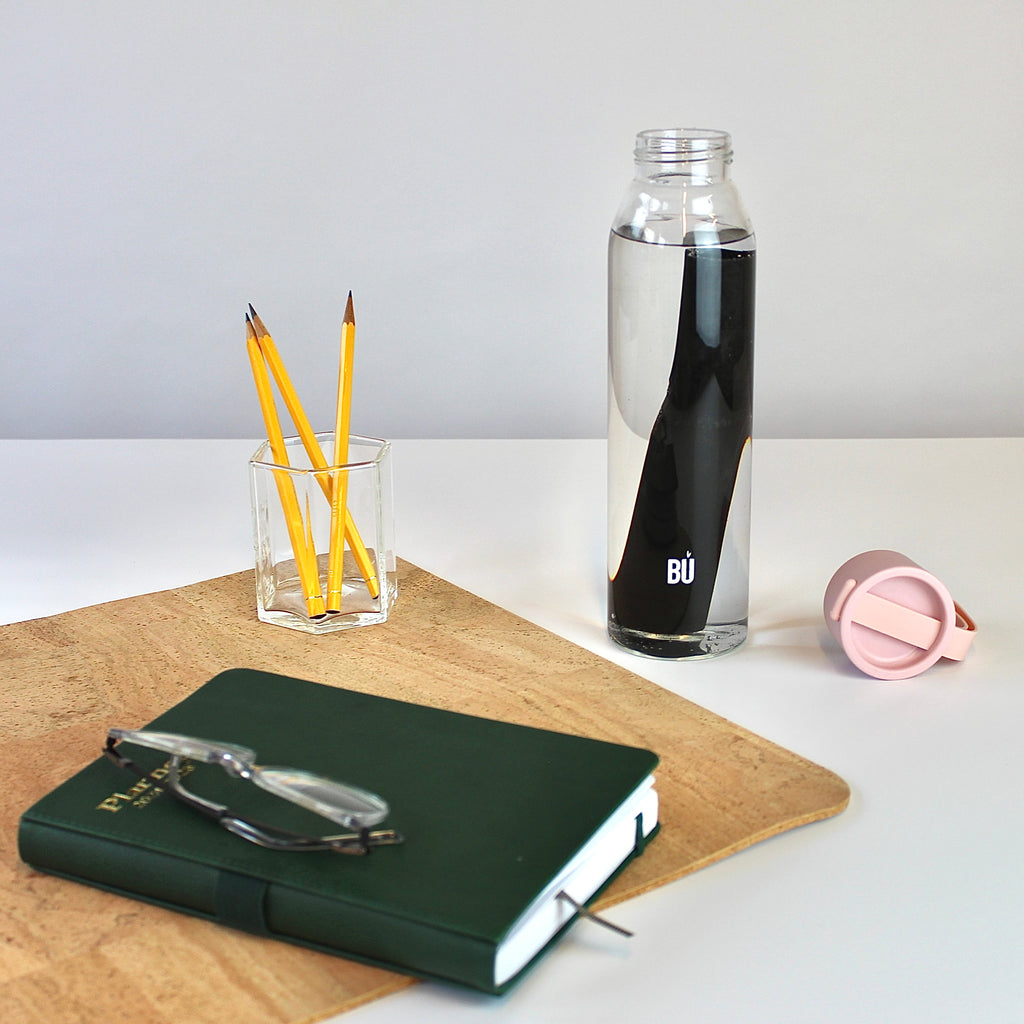 BU Water – 700ml Reusable Glass Bottle with Optional Charcoal Filter