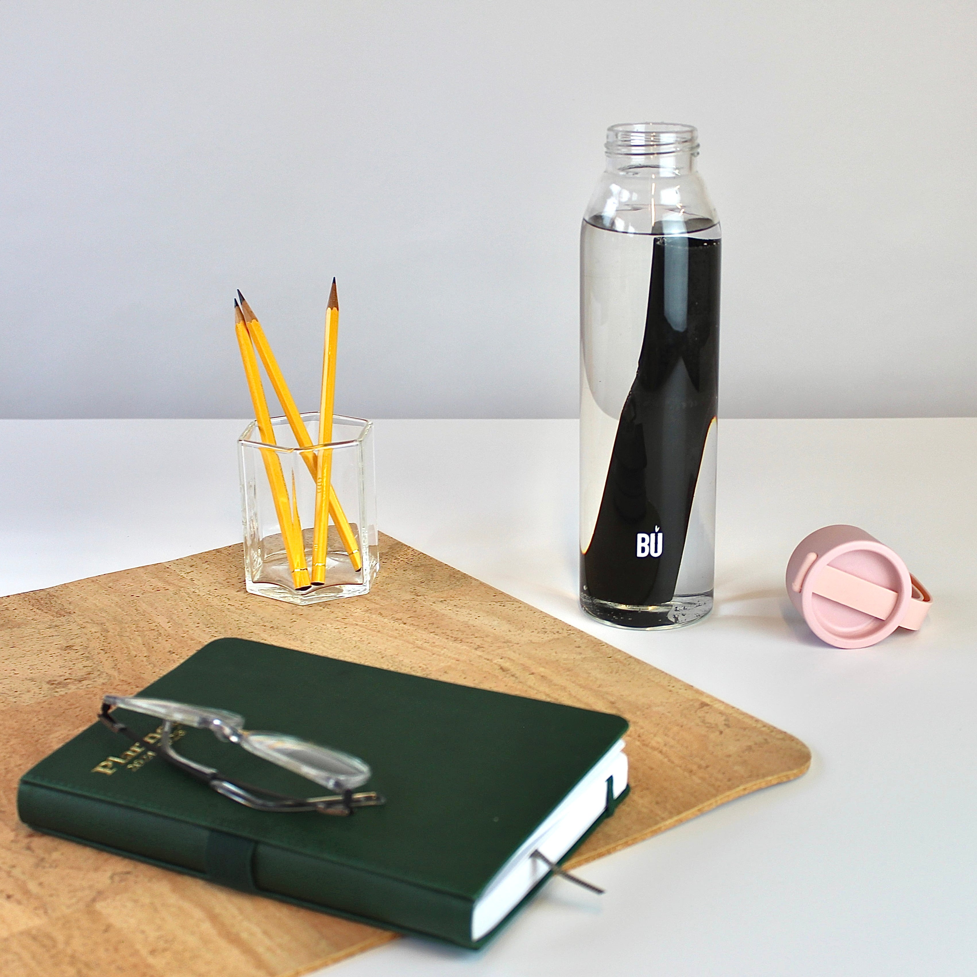 BU Water – 700ml Reusable Glass Bottle with Optional Charcoal Filter