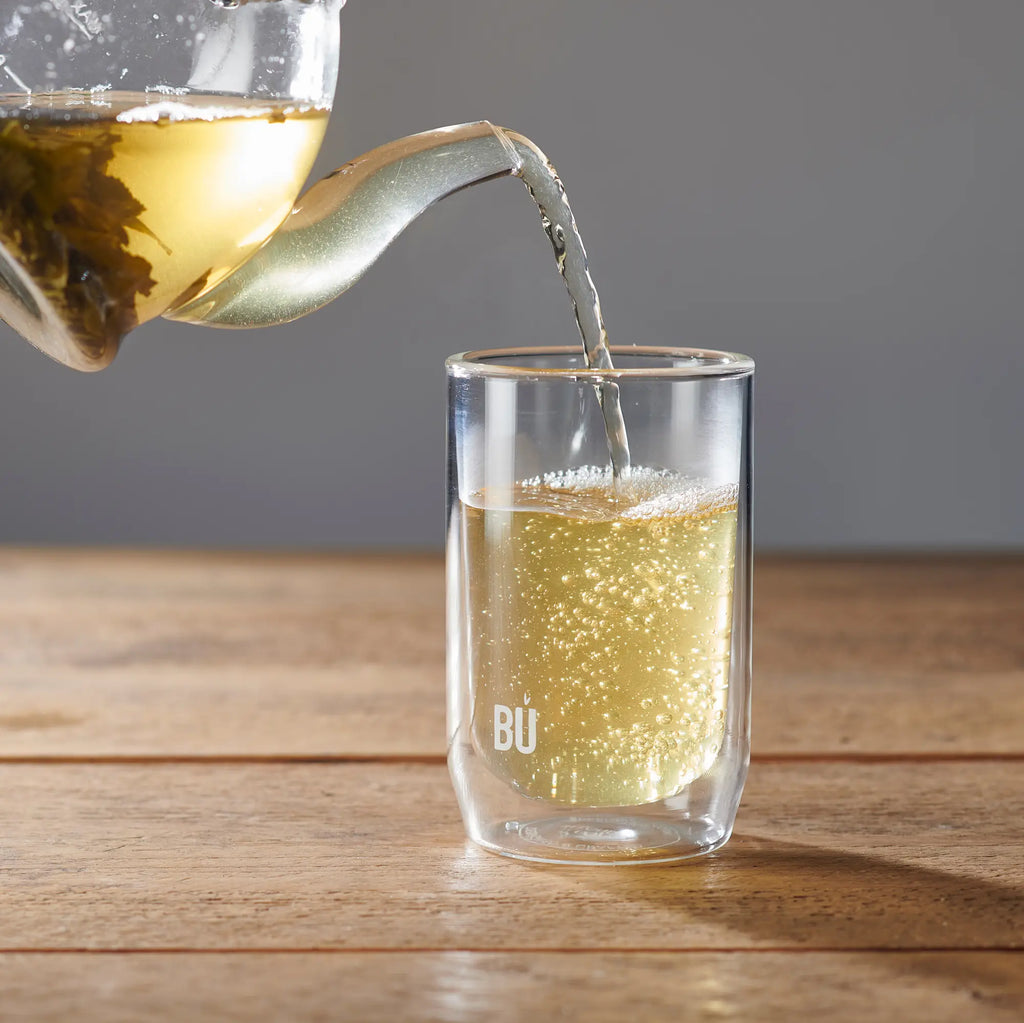 BU Brew – Double-Walled Glass Coffee Cup (8oz, 12oz, 16oz)