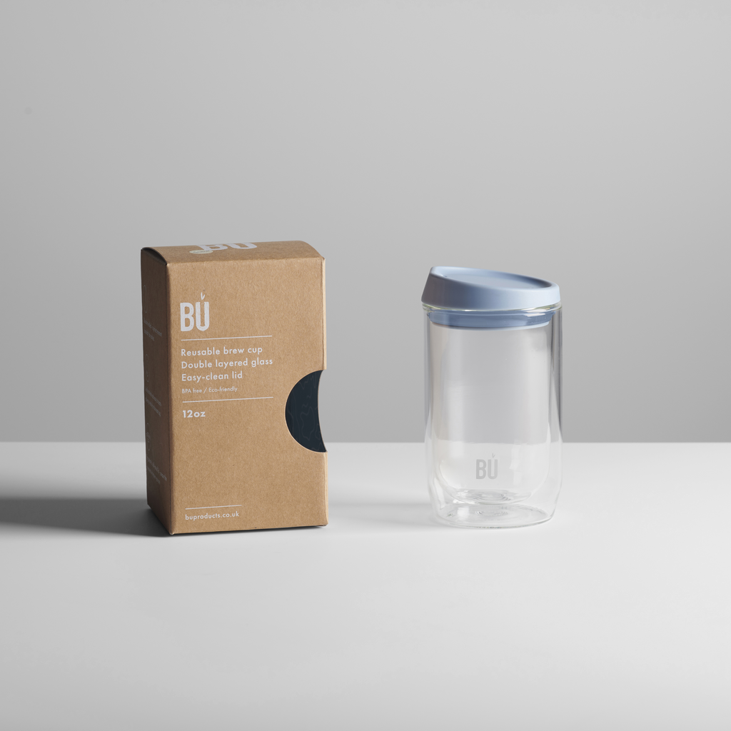 BU Brew – Double-Walled Glass Coffee Cup (8oz, 12oz, 16oz)