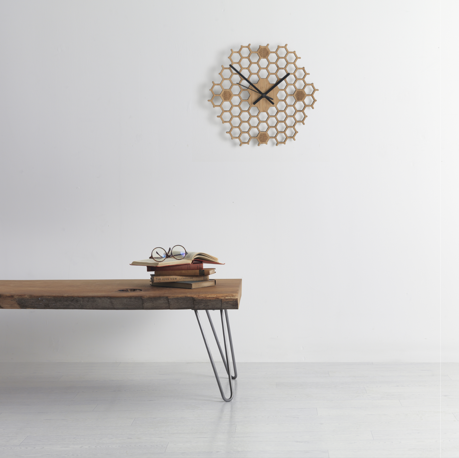 Silent Honeycomb Bamboo Clock