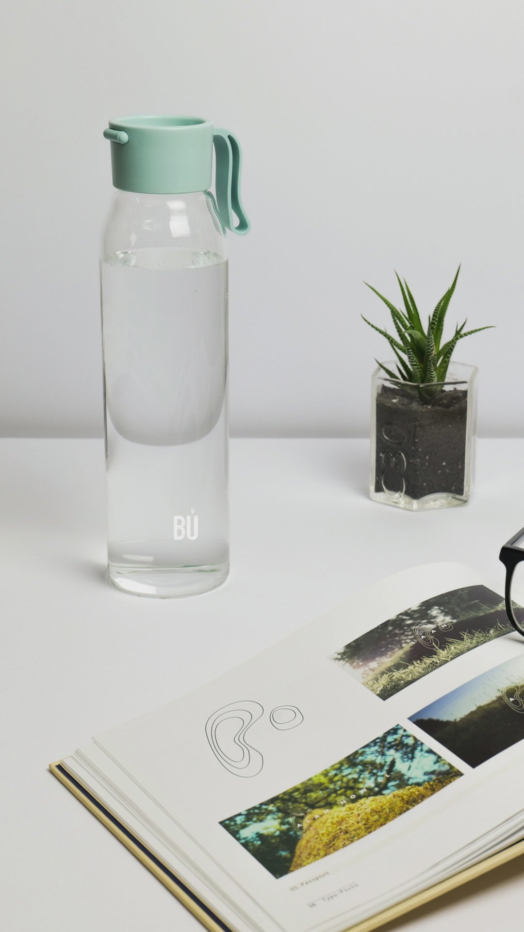 BU Water – 700ml Reusable Glass Bottle with Optional Charcoal Filter