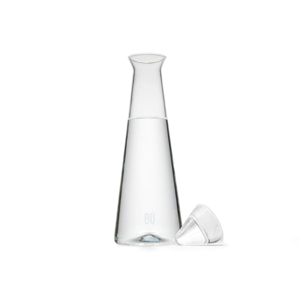 BU Carafe – 1.2L Mouth-Blown Glass Jug with Bamboo or Glass Lid