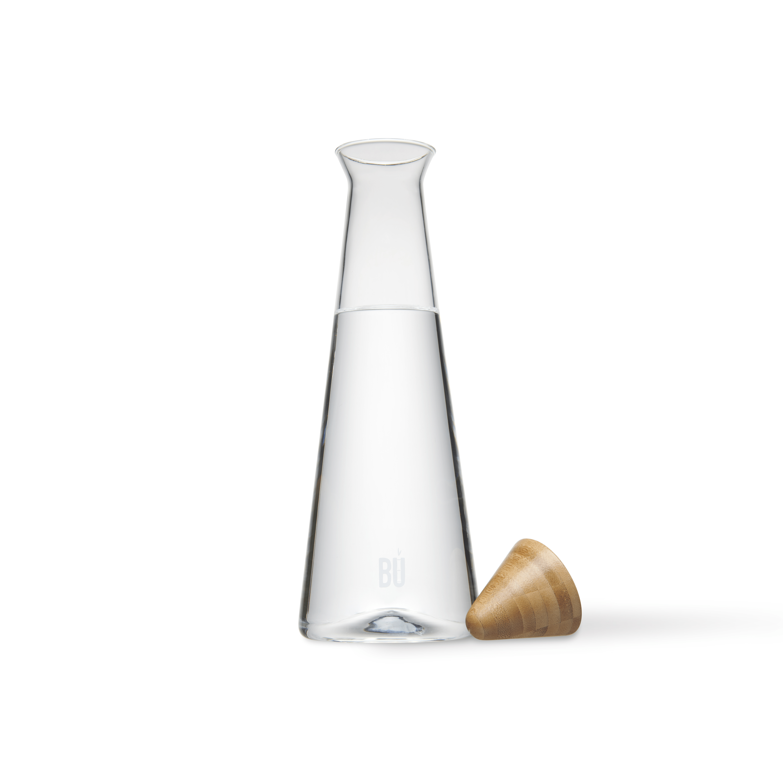 BU Carafe – 1.2L Mouth-Blown Glass Jug with Bamboo or Glass Lid
