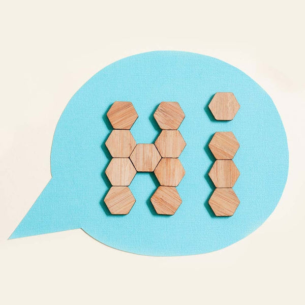 Bamboo Hexagon Fridge Magnets - Set of 20