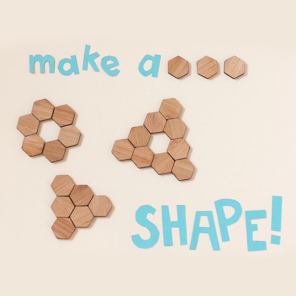 BU Magnets – Set of 20 Bamboo Hexagon Fridge Magnets